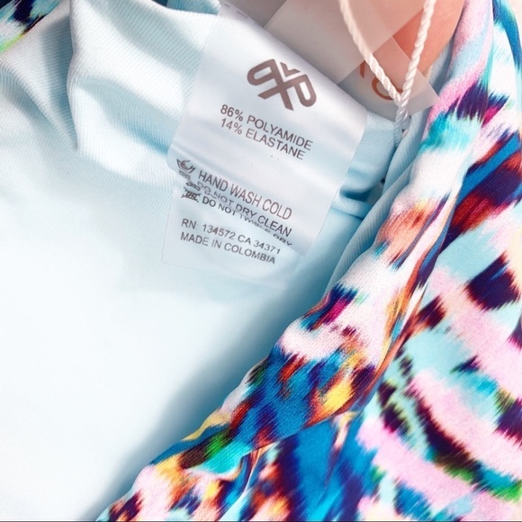 PQ Palmas Blue Tropical Knot Bikini Top Size Small S - Picture 7 of 10